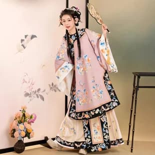 Quanzhou Xunpu Hairpin Flower Qing Han Chinese Dress, Manchu Qing Dynasty Flag Dress Yellow Printed Skirt Photo Shoot Costume