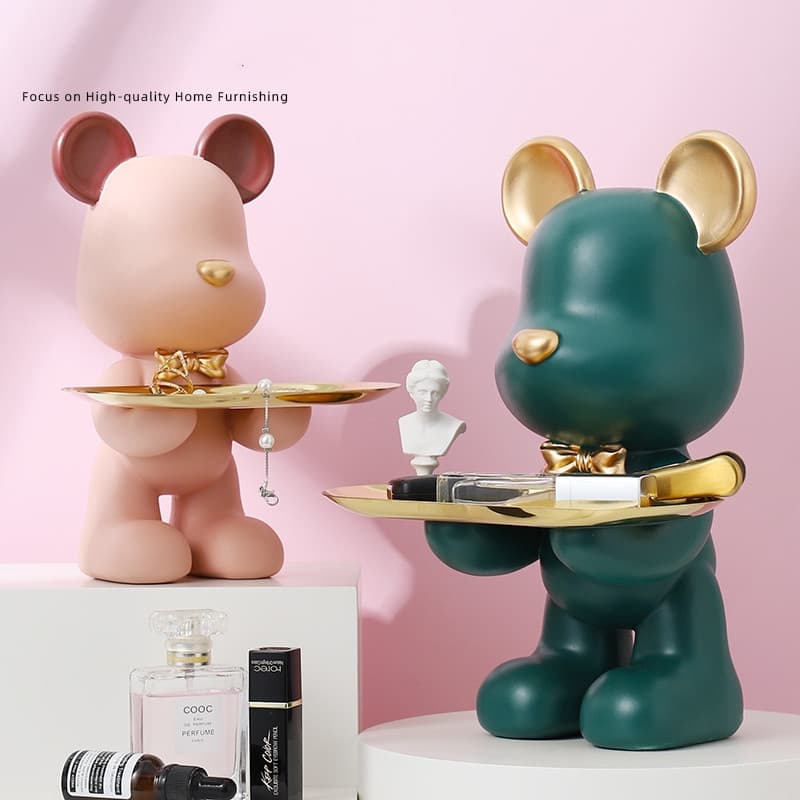 Violent Bear Ornament for Entryway Shoe Cabinet, Living Room TV Cabinet, Wine Cabinet, Children's Room, Showroom Soft Decoration Desktop Display