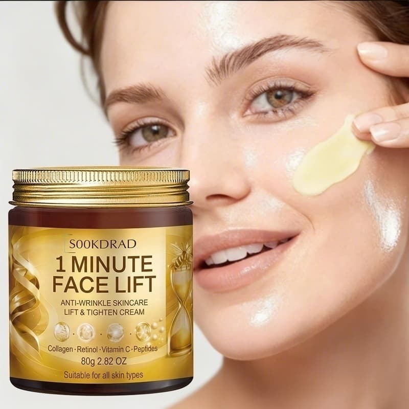 Cross-border 1-Minute Facial Lifting Firming Cream Anti-Wrinkle with Collagen Retinol Vitamin C Peptide All Skin Types 80g TEMU