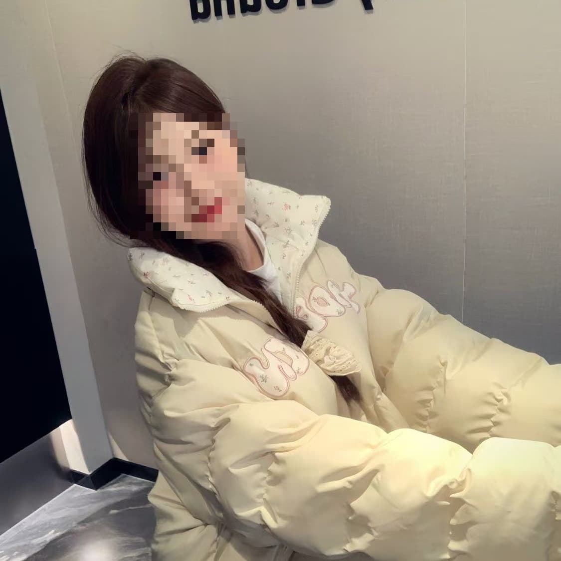 College style sweet floral double-sided cotton jacket for women winter new ins design letter bread jacket trendy