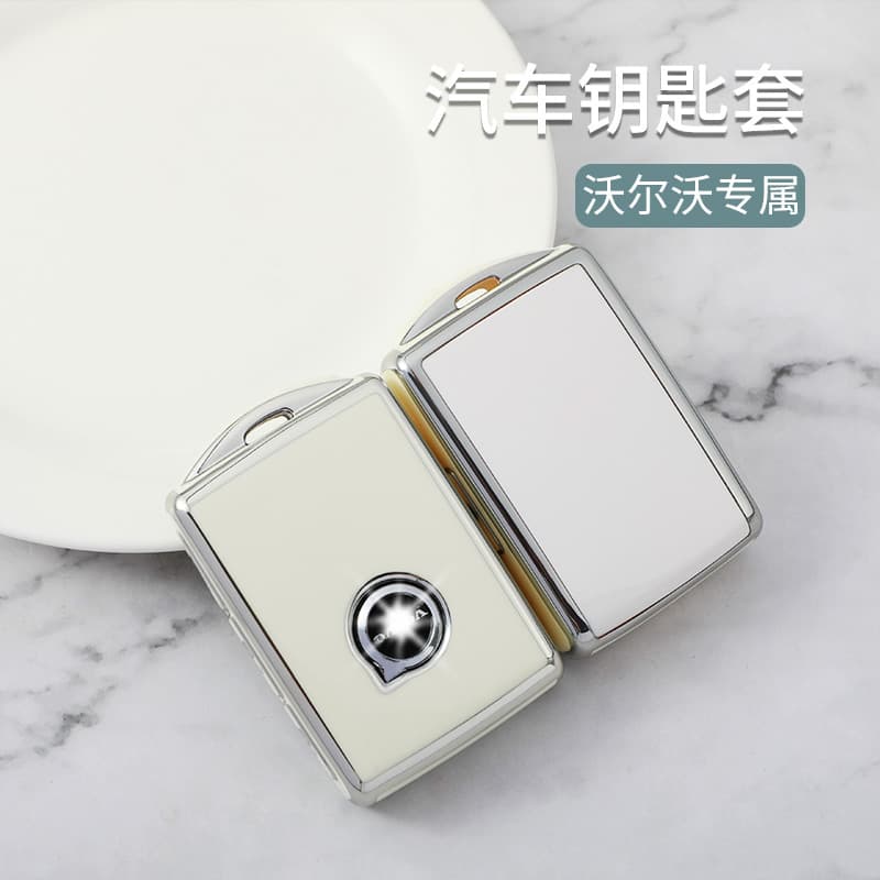 Compatible with Volvo Key Case for New XC60 S60 XC90 S90 XC40 L V60 V90 Volvo Car Key Cover with Buckle