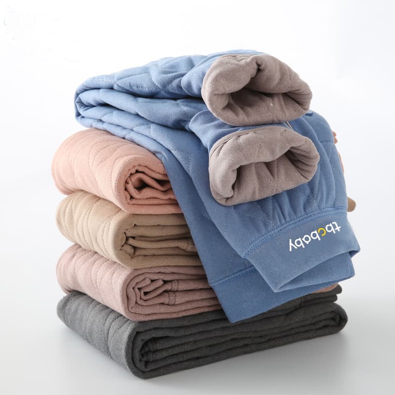 Autumn and winter school uniform artifact children's inner wear warm pants boys' integrated fleece cotton pants girls thickened bottoming long johns
