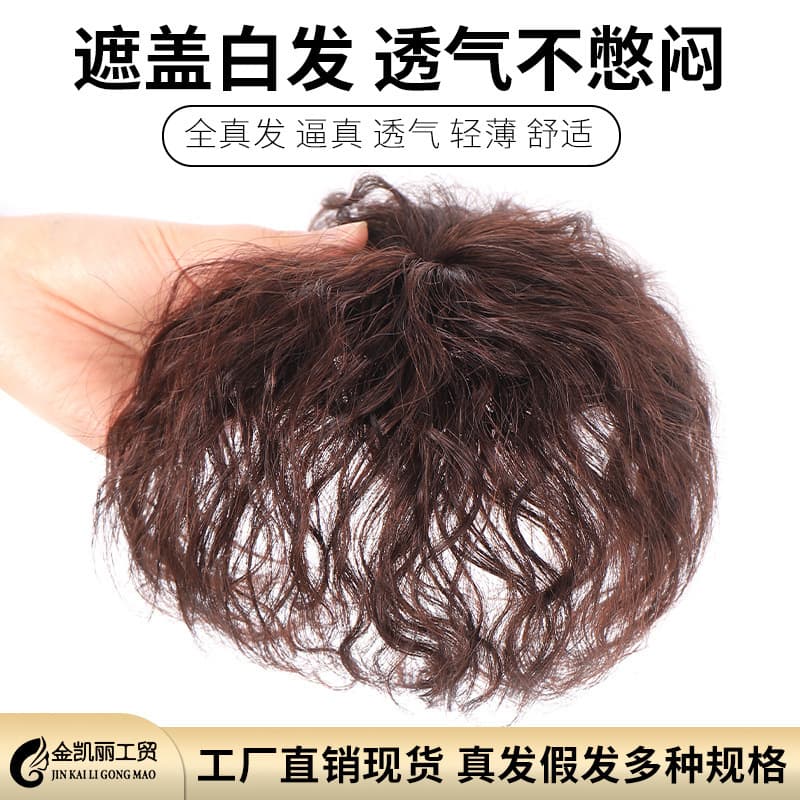 Women's Corn Row Wig Hairpiece for Volume, Covers Gray Hair, Lightweight Breathable Summer Realistic Wig, Seamless Clip-in Bangs