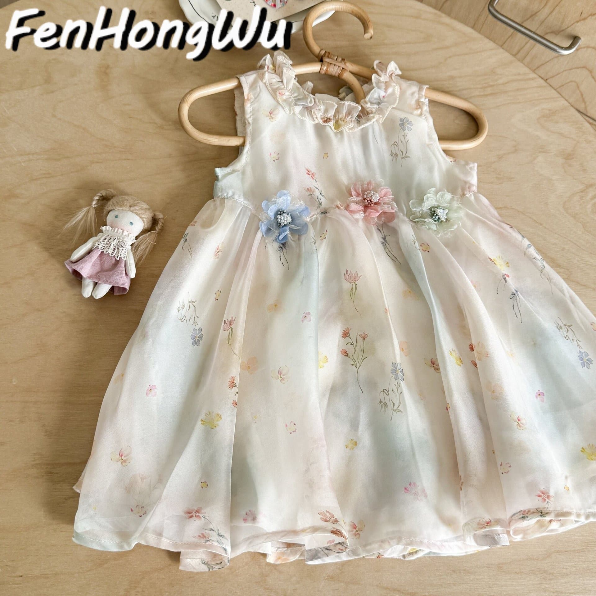 Fhw Girls' Dress Summer New Style Baby Fashionable Princess Dress One-Year-Old Girl Dress Beautiful Dress for Girls