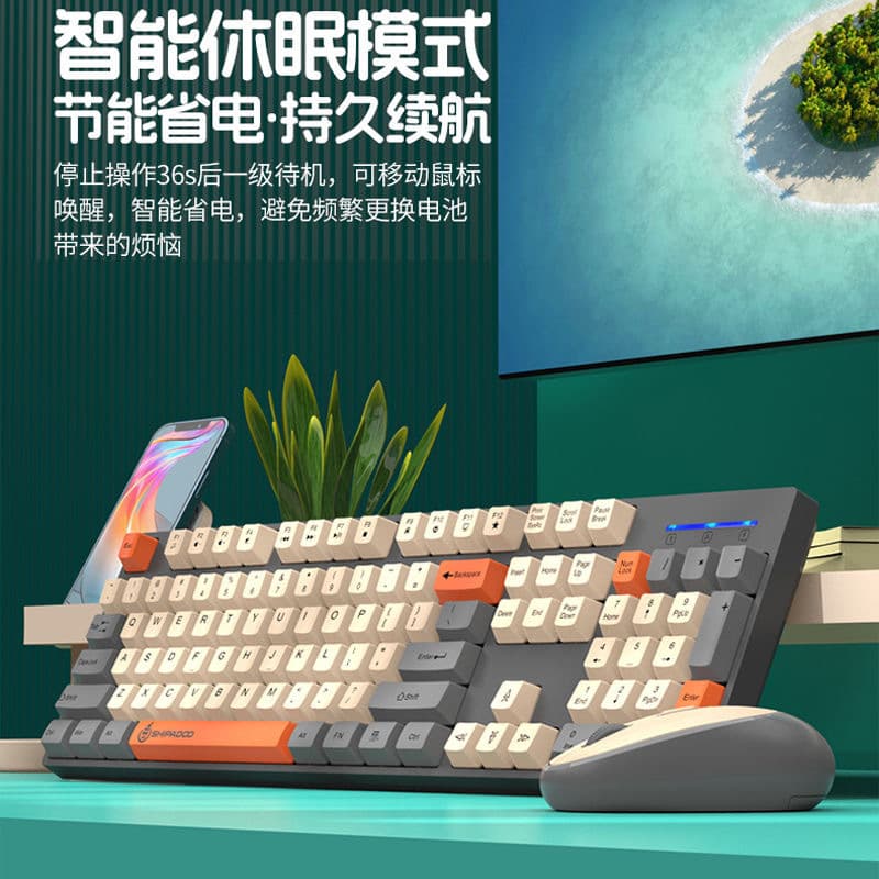 New Wireless Keyboard and Mouse Combo 2.4G Connection Auto Sleep Power Saving Keyboard Mouse Stylish Office Keyboard