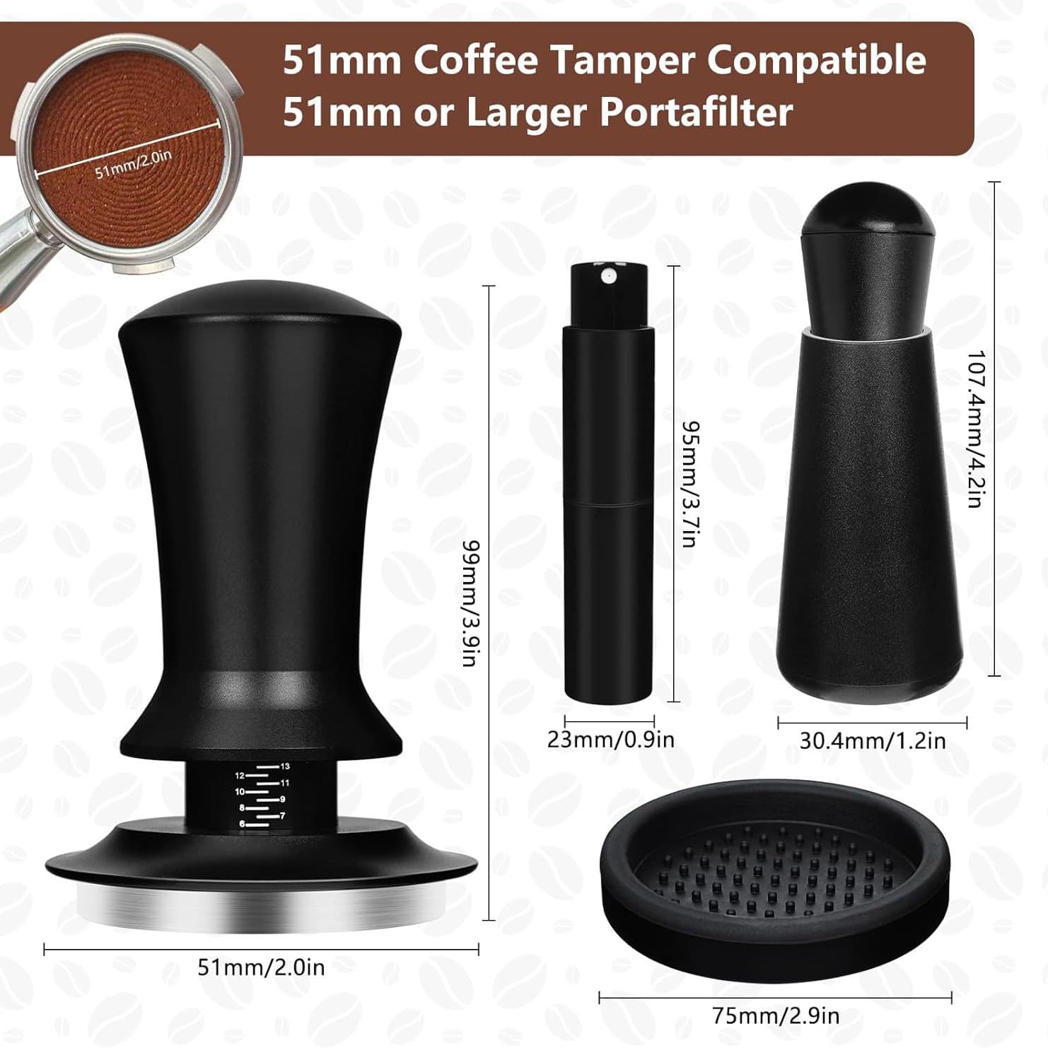 Complete Espresso Coffee Tool Set, Italian Coffee Tool Kit, Latte Art Tools, Tamper