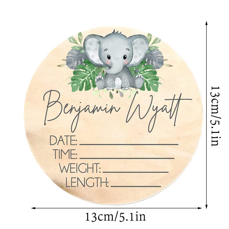 Cross-border Newborn Information Registration Board Wooden Birth Statistics Sign Baby First Birthday Photo Prop