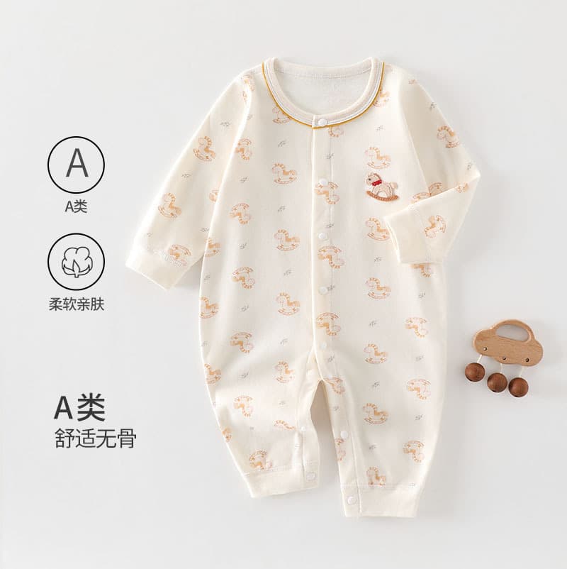 Newborn baby clothes pure cotton four-season style newborn home spring and autumn newborn baby monk clothing jumpsuit