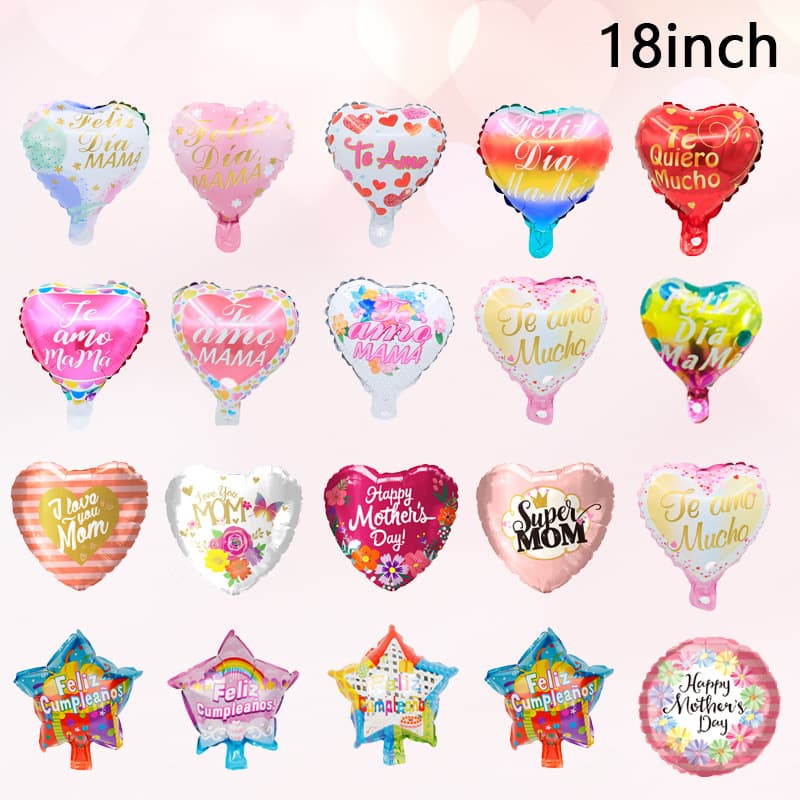 Cross-border New 10-inch Mother's Day Ball Aluminum Film Balloon Western Birthday Gift Small Balloon Party Decoration Supplies