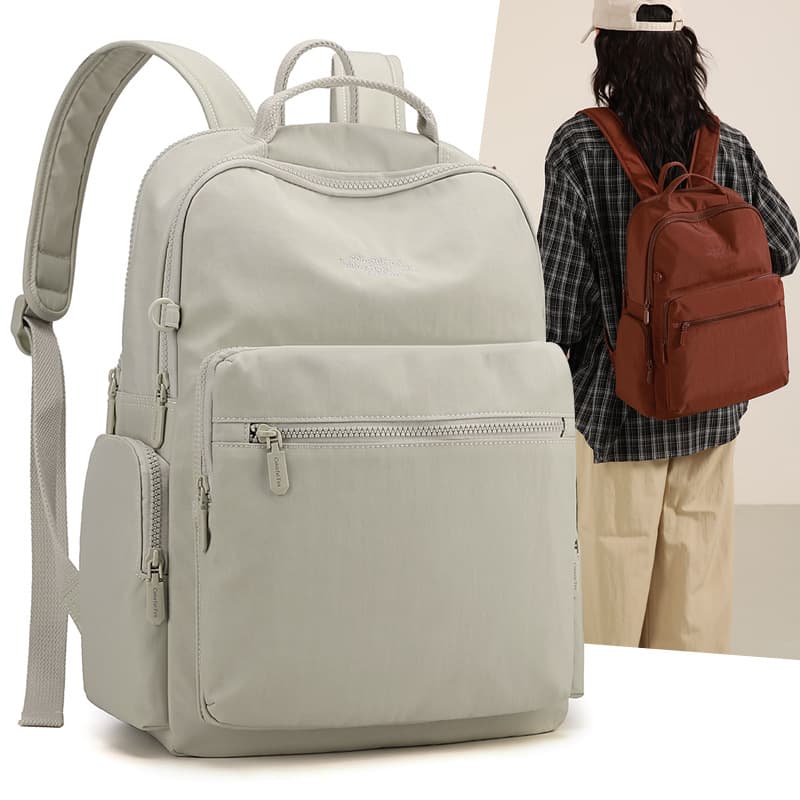Colorful Fox Simple Backpack Nylon High School Girl School Bag Commuter Travel Lightweight Travel Backpack