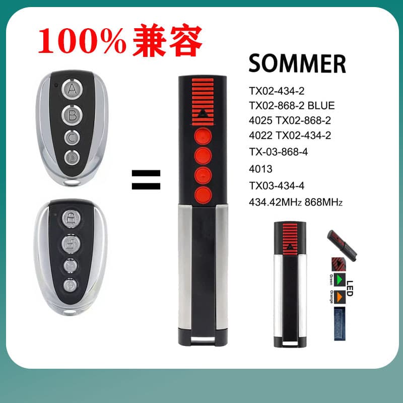 Compatible Sommer4020 TX03-868-4 European and American Garage Door Opener Remote Control Rolling Code Transmitter