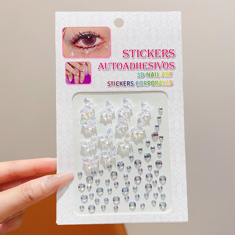 Diamond Eye Makeup Accessories Facial Pearls Children's Dance Stickers Face Eye Corner Gems Forehead Paper Nail Art No-Cut