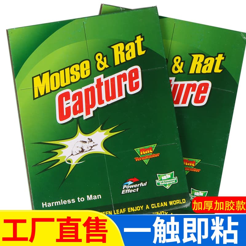 Cross-border Export Mouse Board English Version Sticky Mouse Trap High-Adhesion Rat Glue Board Peanut Scented Rodent Trap Board