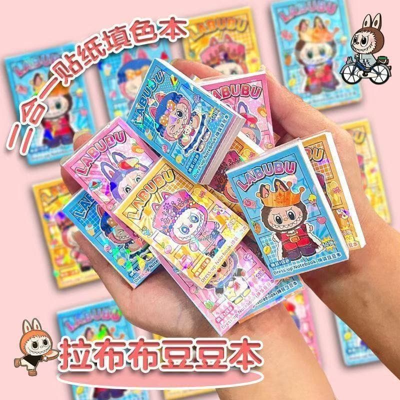 Hot New Arrival 212 Labubu Dress-Up Doodle Book Creative Cute DIY Drawing and Dress-Up 2-in-1 Pocket Book Wholesale