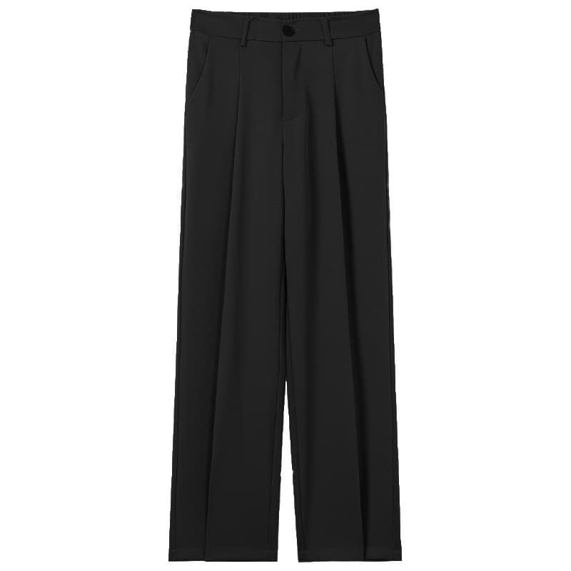 2026 Spring Autumn New Slim Suit Pants for Men, Straight Loose Draped Solid Color Long Trousers