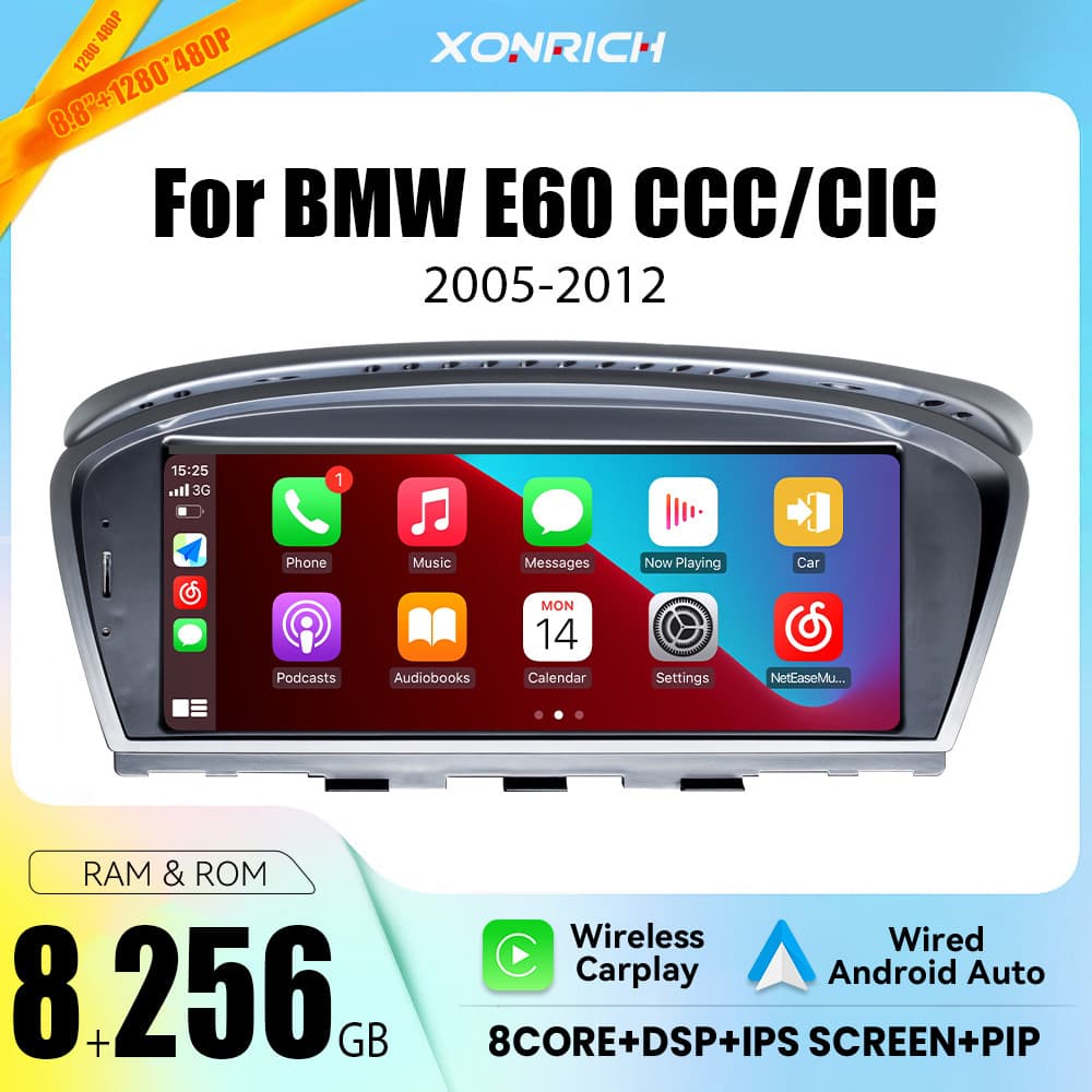 8+256 Compatible with BMW 3 Series E60 E61 E62 E63 5 Series E60 E61 E63 E64 Android Car Stereo