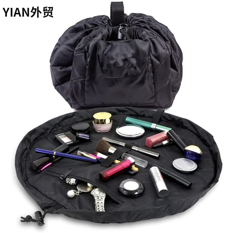 New large-capacity portable drawstring cosmetic bag storage bag travel toiletry bag fashionable makeup brush storage