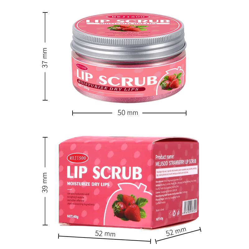 Cross-border In-Stock Strawberry Lip Scrub Exfoliating Lip Scrub for Foreign Trade