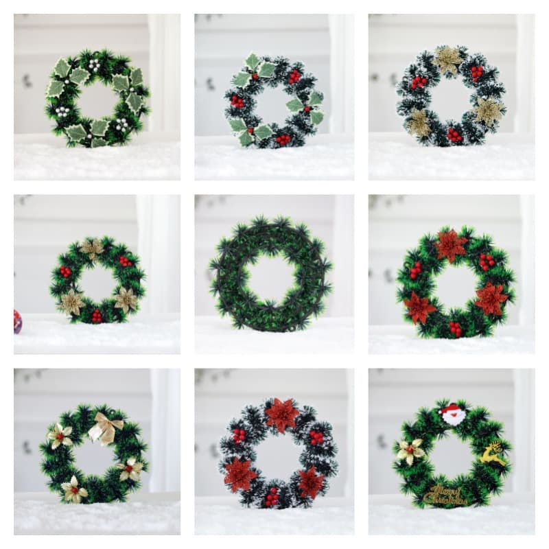 Cross-border Exclusive Christmas Simulation Greenery Wreath, Yard Tinsel Garland, Home and Outdoor Decoration Hanging Piece