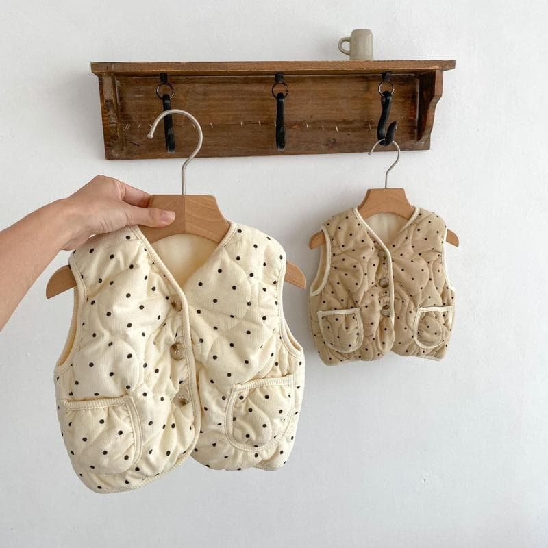 Baby Vest Cotton Coat Autumn Winter Fleece-Lined Warm Vest for Boys and Girls Cotton-Padded Outerwear Cardigan