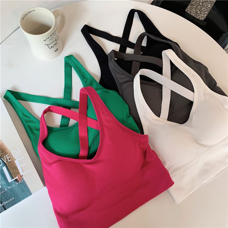 Hot Girl Sexy Knit Backless Camisole Tank Top for Women, Summer Wire-Free with Bra Pads, Wearable Inside or Out