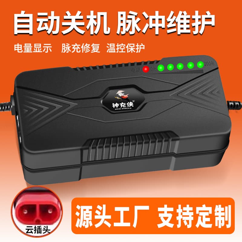 Shenchongxia is suitable for Tailing electric vehicle cloud plug battery charger 48V60V20AH12Ah32A wholesale
