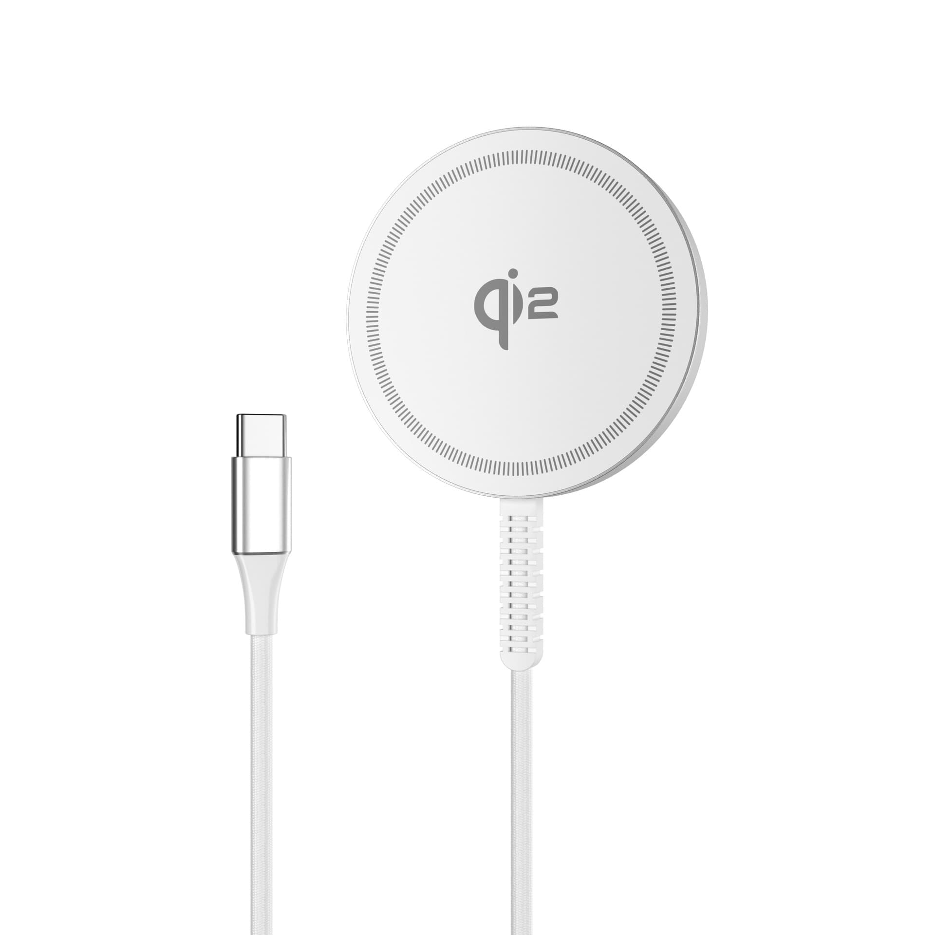 Round Magnetic Single QI2 Wireless Charger with Custom Mold Patent for Apple 16 Series MagSafe 15W