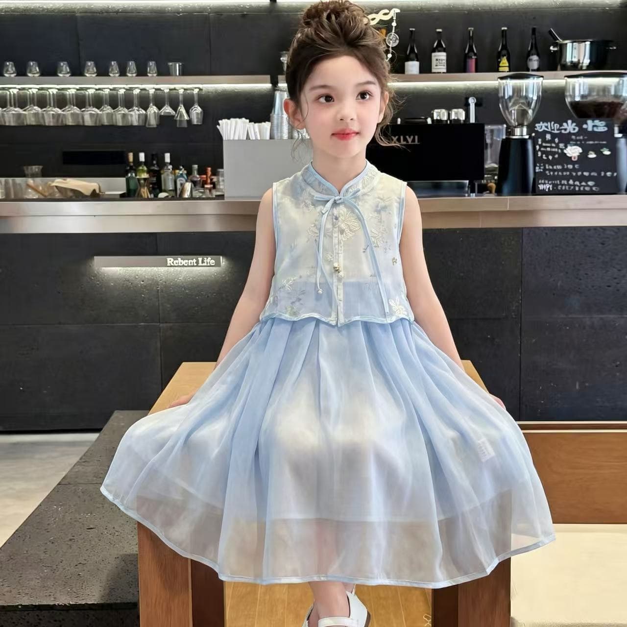 Girls' New Chinese Style Dress Summer 2026 New Little Girl National Style Princess Dress Children Hanfu Skirt