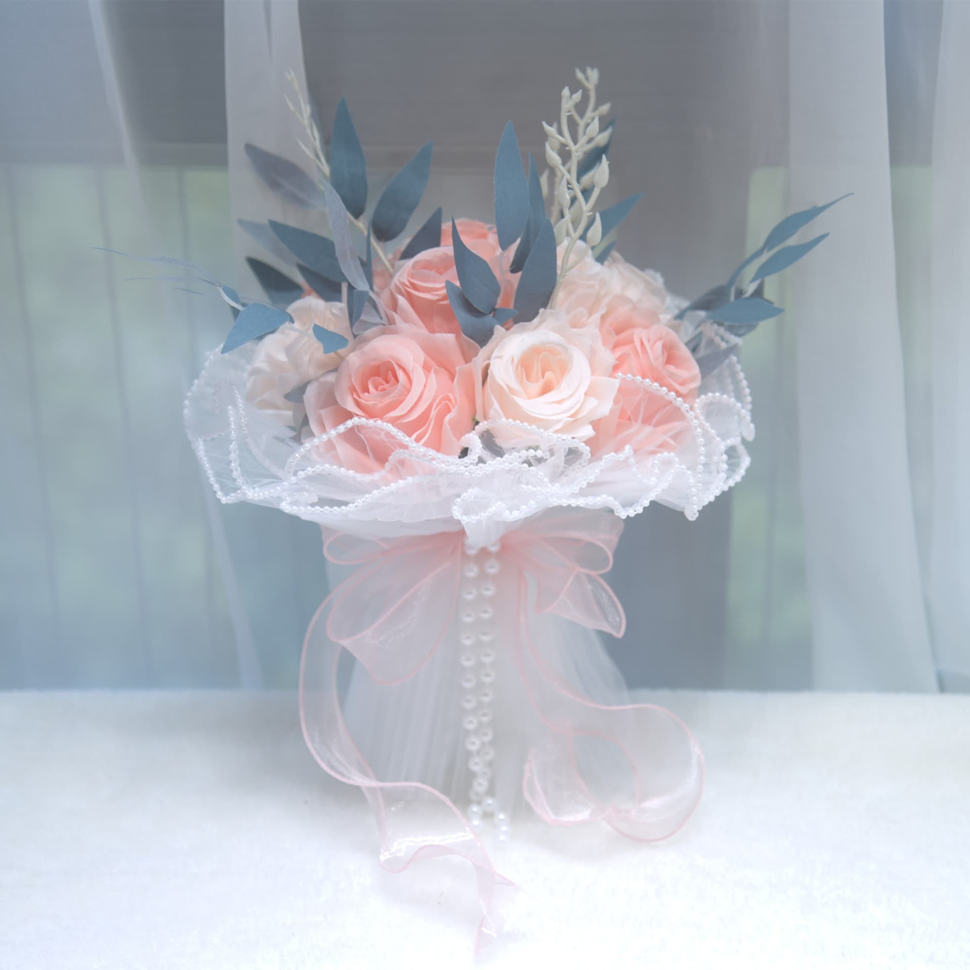 304 simulated flower bride's bouquet Douluo mainland Xiaowu god costume cos bouquet props wedding mesh hand flower