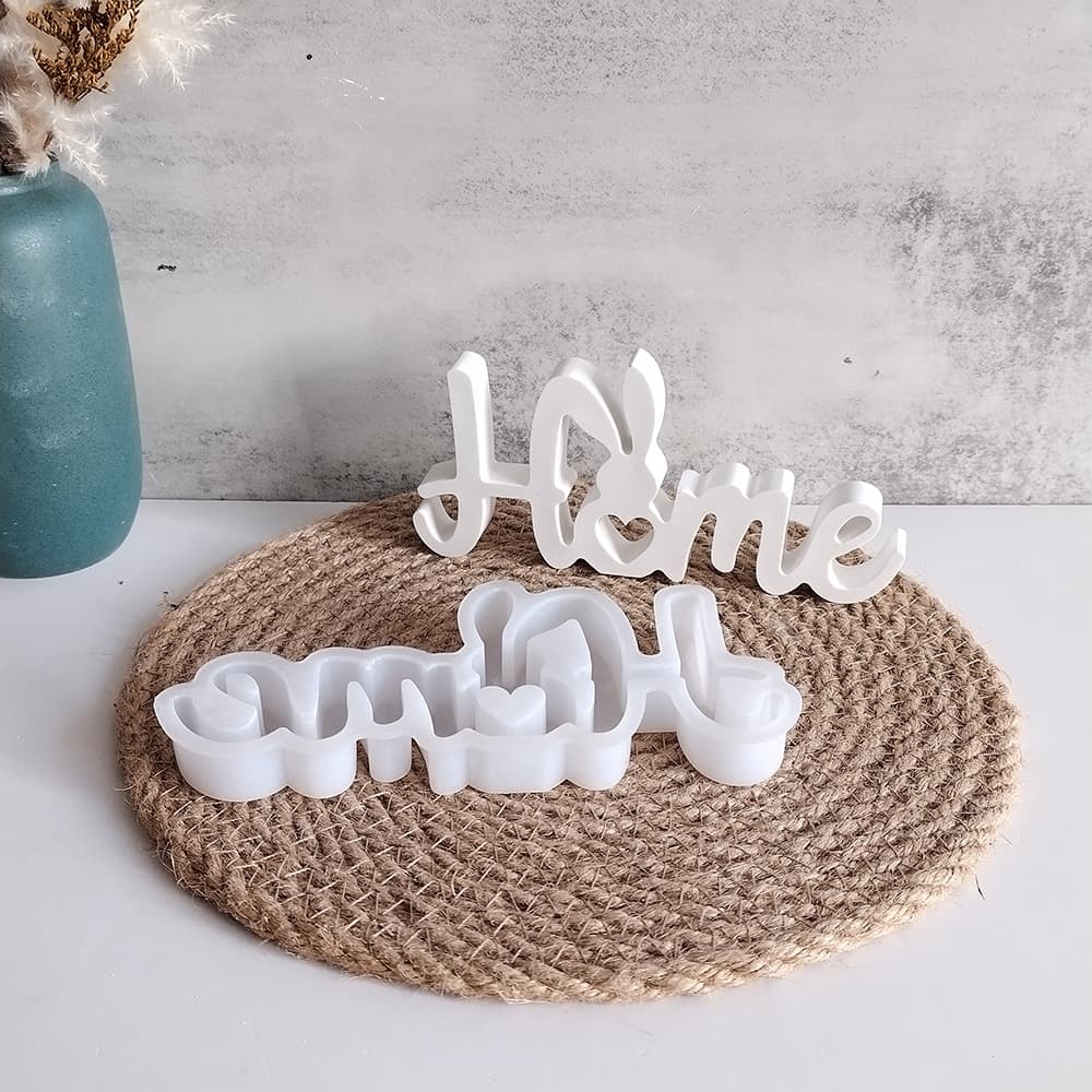 HOME Rabbit Decoration Mold English Alphabet Easter Plaster Mold Epoxy Resin Mold