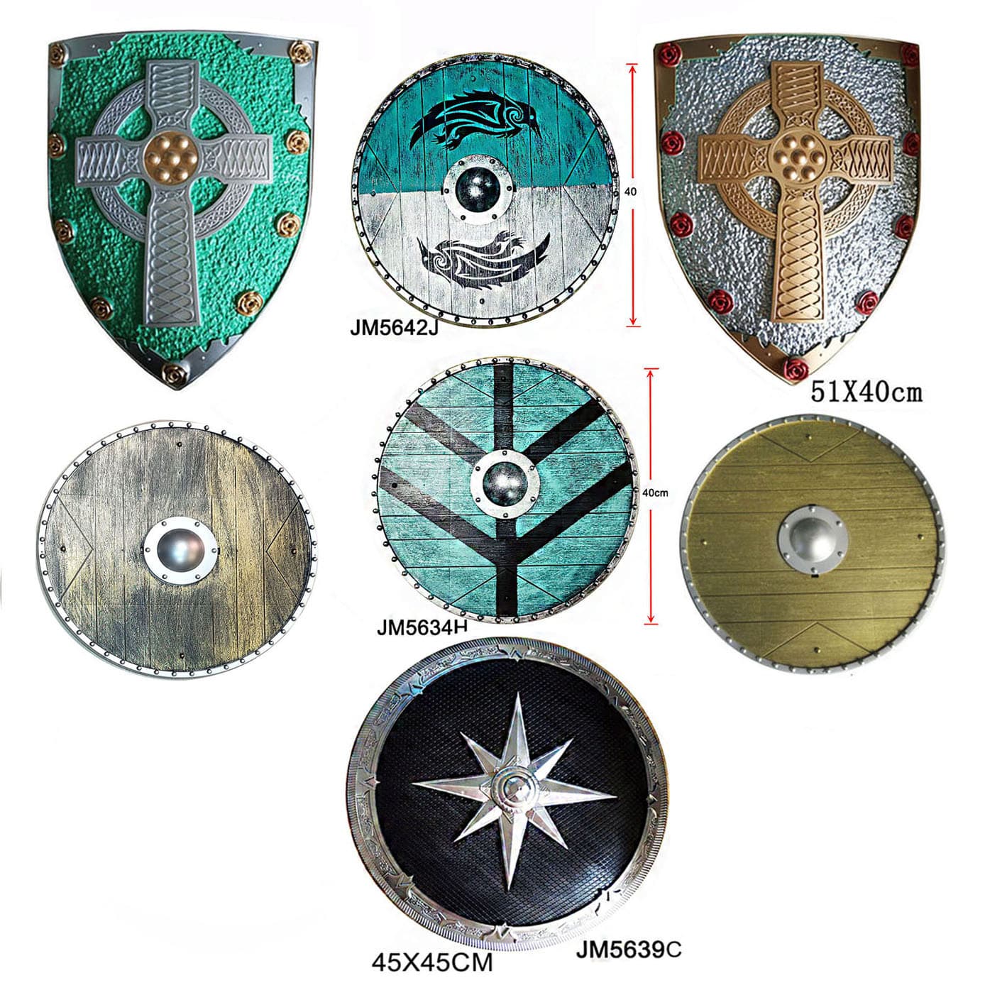 1 Plastic Dragon Shield Viking Hero Weapon Ancient Armor Warrior Role-Play Roman Viking Shield with Dragon Pattern