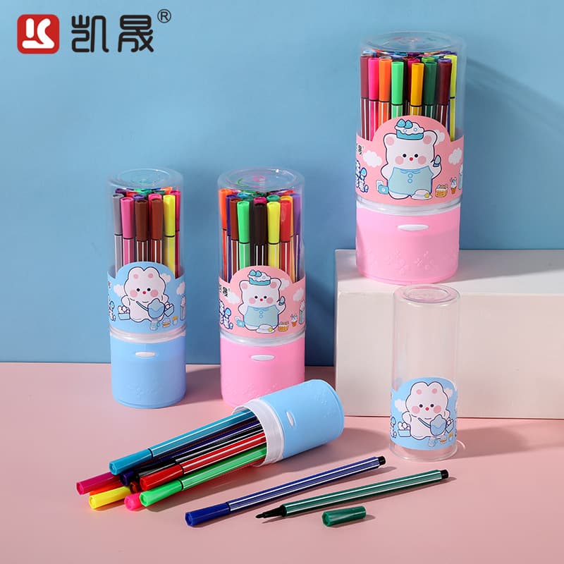 Watercolor Pen Set Stationery, Elementary Students Painting Colored Pens, Children's Doodle Drawing Pens, Kindergarten Bucket-Pack Colored Pens