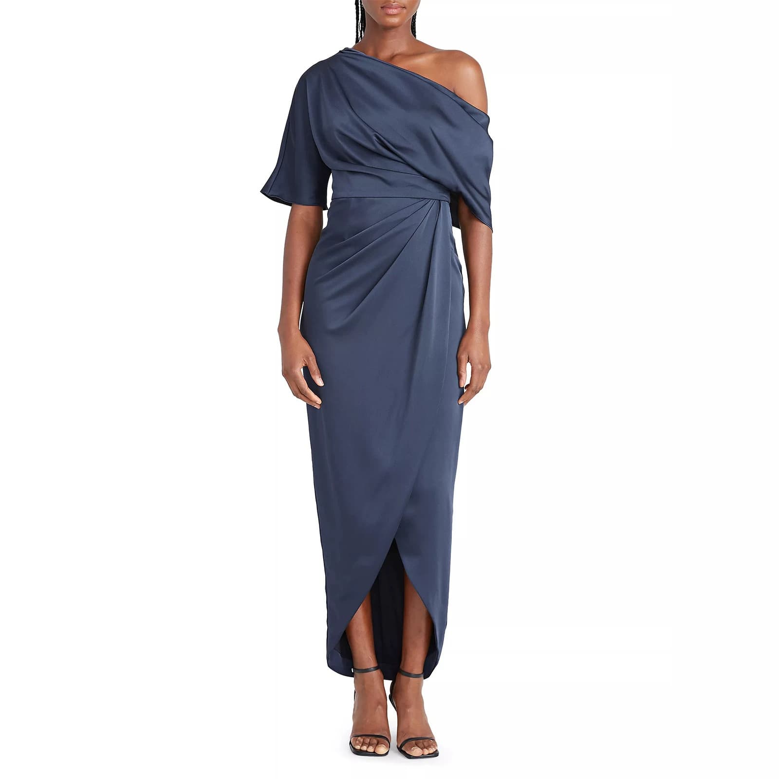 Evening Dress for Cross-border Independent Station Amazon 2026 Sexy One-Sleeve Waist-Tightening Slimming Irregular Hem Dress for Women