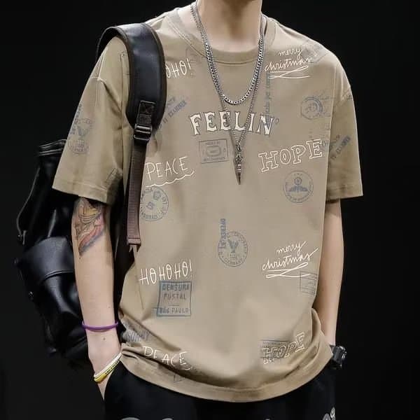 Guangzhou Thirteen Hongs Ice Silk Short Sleeve Men's T-Shirt Summer Thin Loose Large Size Trendy Brand Half Sleeve Top T