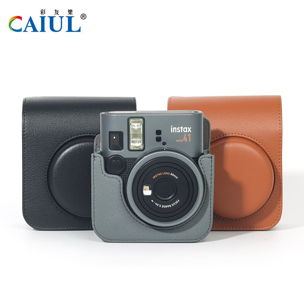 Compatible with Instax mini41 retro PU camera bag, camera storage protection digital photography leather case, new wholesale