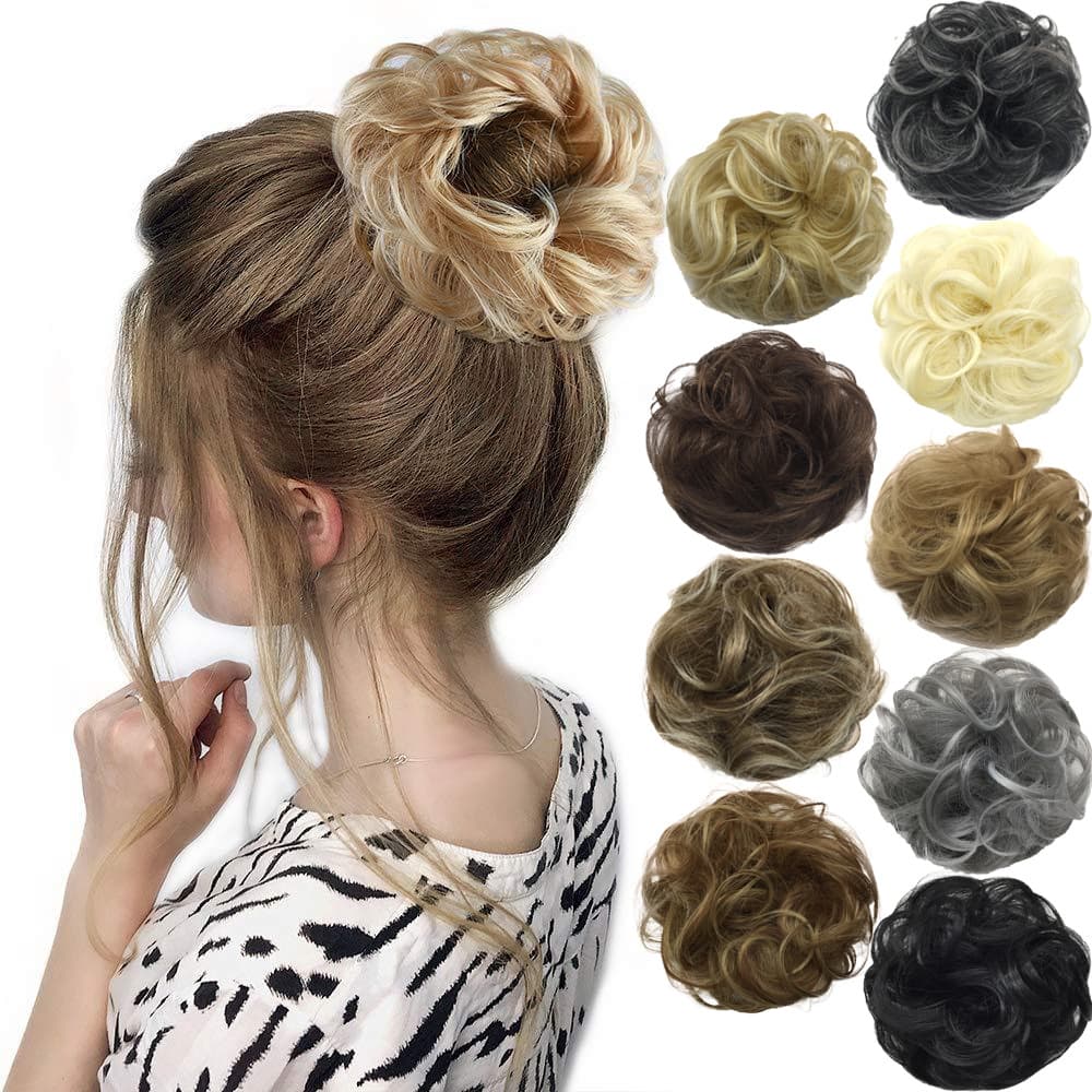 Natural Looking Short Women's Wig Elastic Band Bun Headband Fluffy Hair Pack Curling Hairpin Hair Accessories European Style