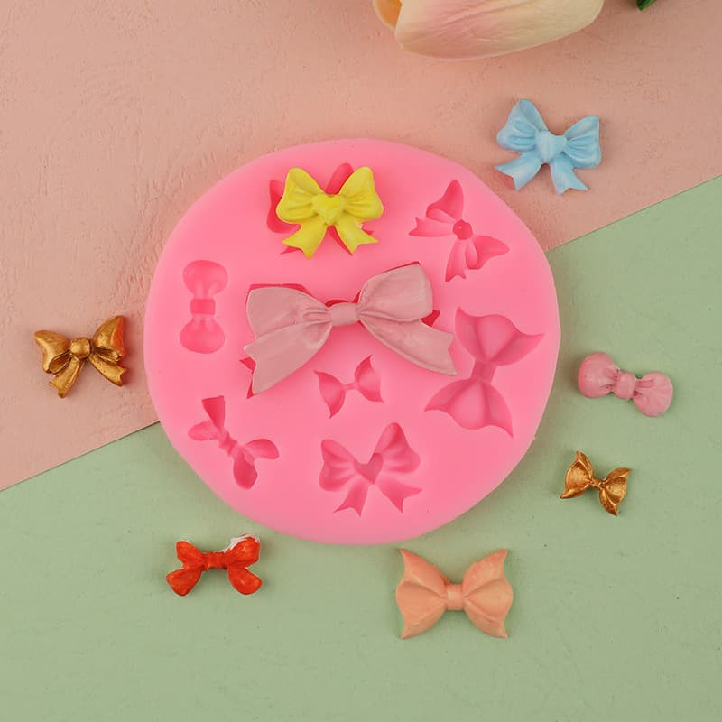 Large and Small Bow Mold Silicone Mold for Cake Chocolate Handmade Soap Silicone Soft Clay 3D Fondant