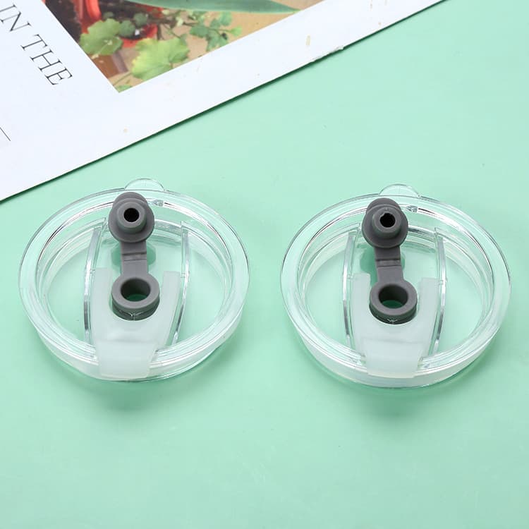 Plastic cup lid universal accessories sealed leak-proof 20oz thermos cup lid handle transparent straw cup lid single lid