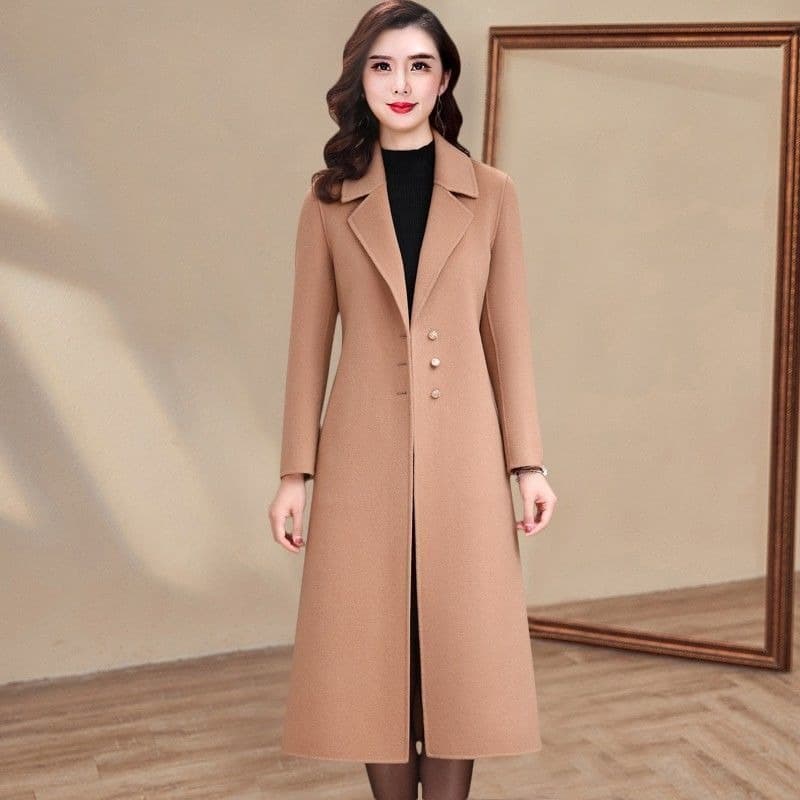 Stylish Age-Reducing Autumn Winter Woolen Jacket For Women New Slimming High Waist Slim Fit Smooths Your Silhouette Plus Size