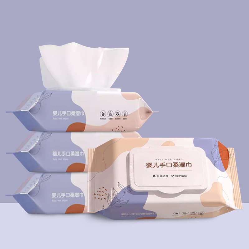 Baby Hand Wet Wipes Household with Lid Children's Cleaning Wet Wipes Baby Hand Wet Wipes Factory Wholesale