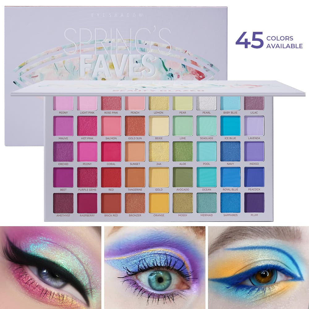 Beauty Glazed 45-Color Chameleon Eye Shadow Pearlescent Matte Rainbow Eye Shadow Palette Cross-Border European and American Makeup