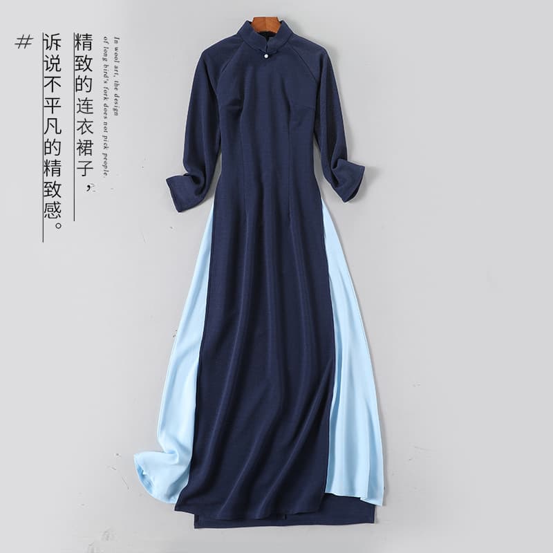 Tea Dress 2021 Women's Retro Zen Artistic Tea Dress Modified Cheongsam Fairy Dress Ao Dai Thick Style Dress