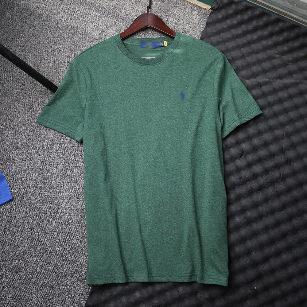 Cross-border Export Men's Summer High-Quality Pure Cotton Ralph Lauren Pony Embroidery T-Shirt Crew Neck Casual Short Sleeve Drop Shipping