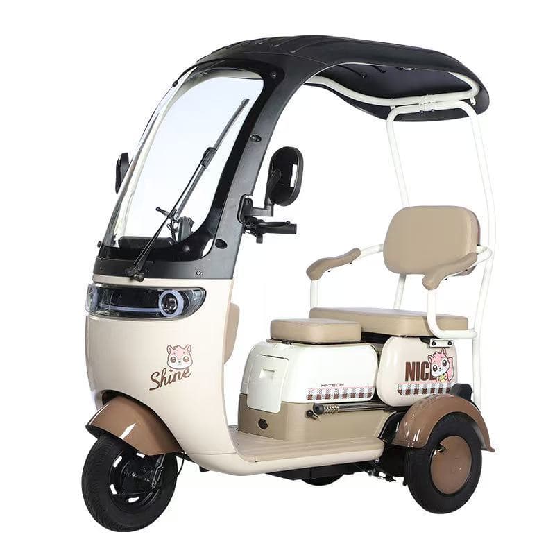 Q3 covered electric tricycle, small household leisure scooter for the elderly, traveling to pick up and drop off children, battery car