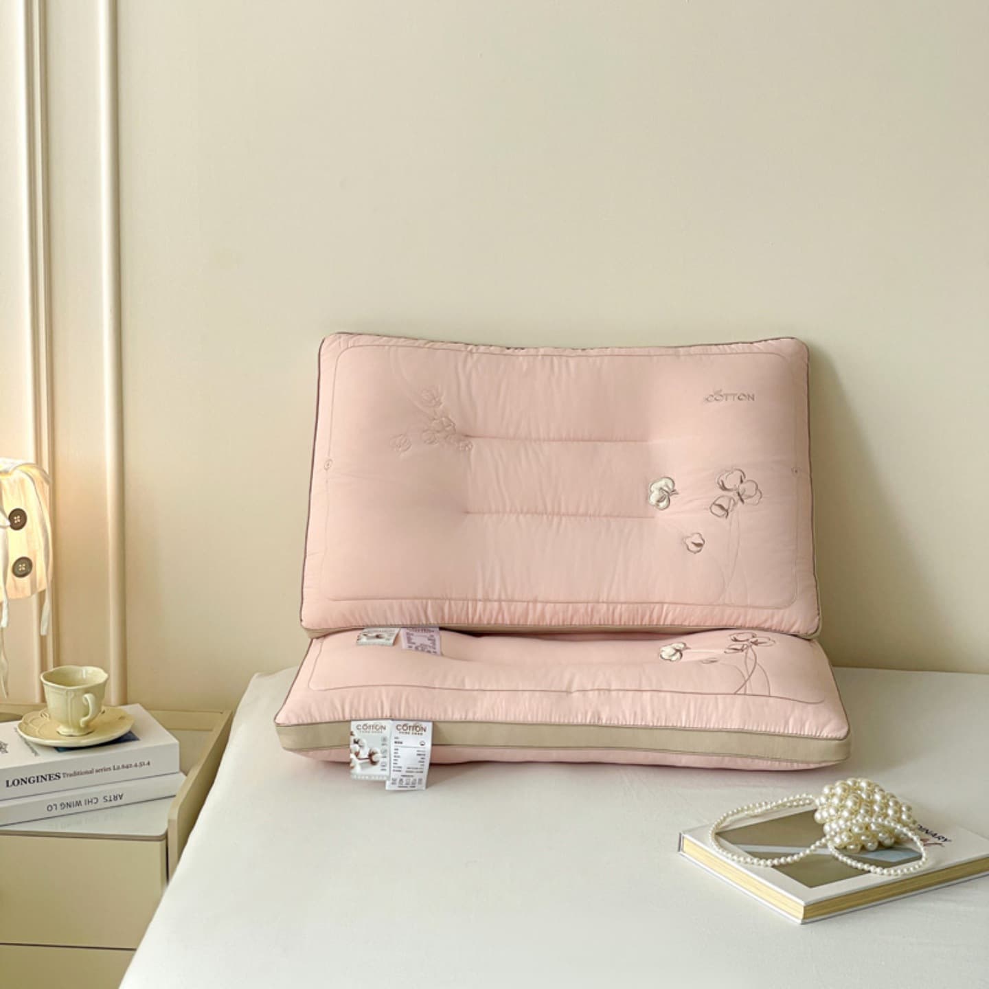 New Pillow Cervical Pillow for Home Use Adult Single Light Care Pillow Core Neck Support Zoned Positioning Embroidery