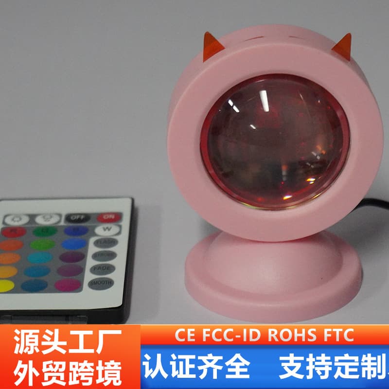 Cross-border RGB Mini Sunset Lamp Photography Atmosphere Light Live Streaming Background Wall Ins Sunset Projection Creative Desk Lamp