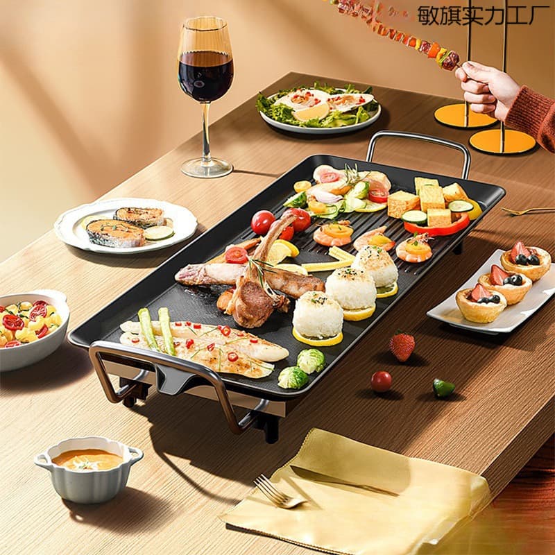 Household electric barbecue smokeless barbecue skewers machine Korean electric grill non-stick teppanyaki rack multi-functional grilled fish stove