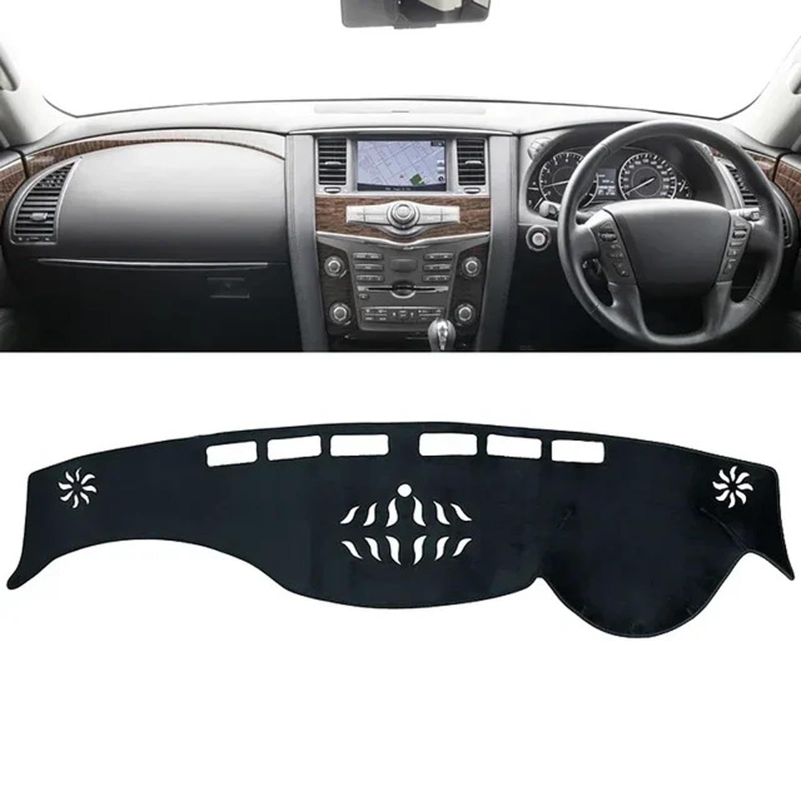 Suitable for 2010-2023 Nissan Patrol Y62 light-proof mat center console dashboard sun protection mat interior modification