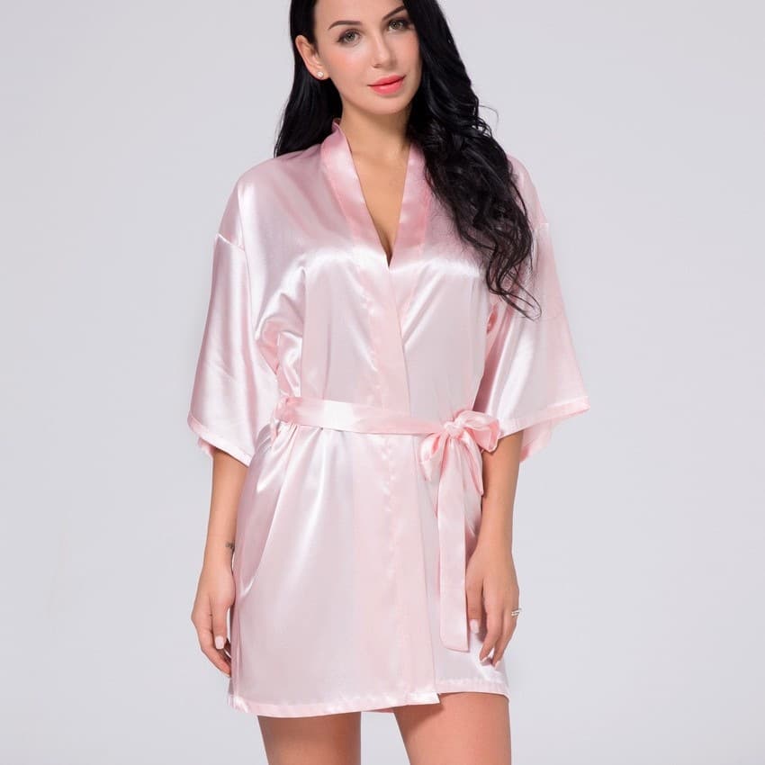 European and American cross-border wholesale hot spring robe, bridesmaid and best friend wedding sexy pajama morning robe embroidered robe