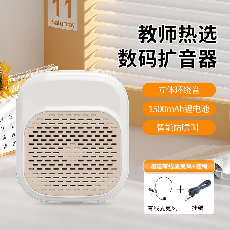 Mini Amplifier for Teachers, Headset Microphone, Loud Volume, Portable Voice Amplifier